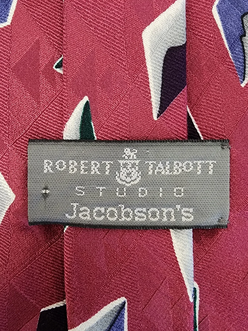 Vintage Robert Talbott Studio Geometric Silk Tie for Jacobson's - 90s Retro